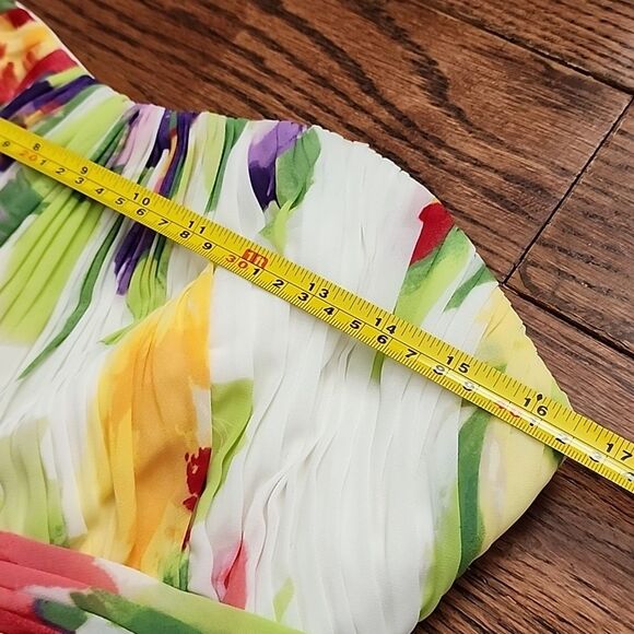 Lauren Ralph Lauren Floral Chiffon Ruched Gown Dress 8 Cocktail Party Maxi Dress - Picture 6 of 10